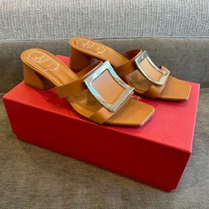 Roger Vivier BikiViv Sandal Mules in Camel